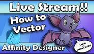 Cartoon Bat Vector in Affinity Designer LIVE Stream