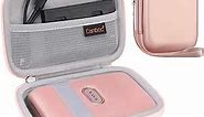 Canboc Hard Case for Fujifilm Instax Mini Link 2/ Instax Mini Link Smartphone Printer/Fujifilm Instax Mini EVO Instant Camera, Mesh pocket fit Instax Mini Instant Film and Cable, Rose Gold