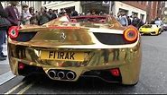 Chrome Gold Ferrari 458 Spider in London!!