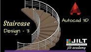 Stairscase design in AutoCAD 3D - Curved shaped (with commands)