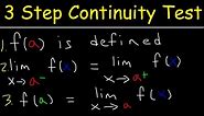 3 Step Continuity Test, Discontinuity, Piecewise Functions & Limits | Calculus