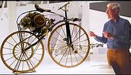 The world's first motorcycle 1871 by the Frenchman Perreaux. A 30cc velocipede powered by steam.