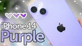 iPhone 14 (purple) unboxing 💜✨️| aesthetic