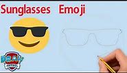 How To Draw Sunglasses Emoji - Easy | Art For Kids Hub