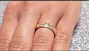 Solid Gold Wedding Ring for Men & Women, 5mm Rose Gold Mens Wedding Band, Hand Engraved Wedding Ring