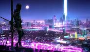 Cyberpunk Ninja Neon Metropolis Live Wallpaper - MoeWalls
