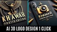 How to create 3D AI Logo Design Editing | Bing image creator tutorial | Logo Design Tutorial 2024