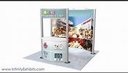 10ft Fusion Trade Show Display Booth with Curved Backwall and Reception Stand