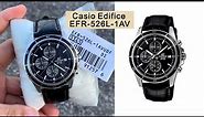 Casio Edifice EFR-526L-1AV Black Leather and Dial Chronograph Wrist Watch for Men