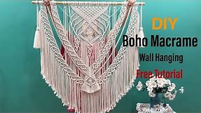 DIY Boho Macrame Wall Hanging Tutorial / So Easy even you are beginners / step by step