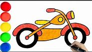 dessin moto : Comment dessiner une moto facilement, tuto, coloriage