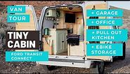 Cozy Cabin Vibes in this TINY Van | Ford Transit Connect DIY Conversion Van Tour!
