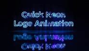 Quick Neon Logo Animation (15 Second Version) | Renderforest