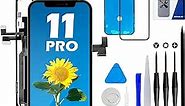 for iPhone 11 Pro Screen Replacement, 5.8 Inch LCD Full HD Display Touch Screen 11 Pro Digitizer Full Assembly with Tool Kits, Waterproof Adhesive and Tempered Glass