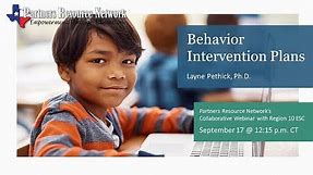Behavior Intervention Plans