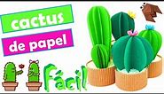 🌵 Cactus de papel para decorar y regalar | como hacer un cactus de papel ¡Muy fácil! 🌵