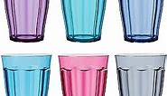 US Acrylic Camden Kids Plastic 12 oz. Drinking Glasses (Pack of 6) Stackable Juice Cups | Made in USA | Reusable, BPA-free, Top-rack Dishwasher Safe | 6 Bright Colored Tumblers for Kids and Toddlers
