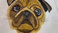 Easy How to paint a Pug Dog in Acrylic Paint Tutorial