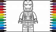 How to draw Lego Iron Man Mark 43 - Marvel Superheroes - coloring pages