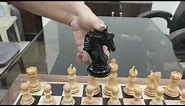 Arthur Luxury Staunton Chess Pieces Only Set -Ebony Wood- Triple Weighted - Royal Chess Mall