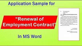 How to write an application for Renewal of Employment Contract | Job Extension Request Letter
