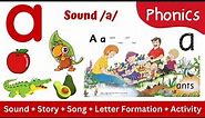 Jolly Phonics Sound Aa Complete Lesson | Sound + Story + Song + Words + Letter Formation + Activity