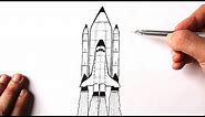 How to draw a Space shuttle easy