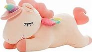 Unicorn Stuffed Animals, Soft Unicorn Plush Hugging Pillow Toy Gifts for Kids (Pink, 12 in)