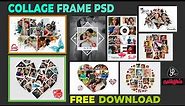 psd free download collage prems photo collage in frame heartin shape free download collage