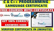 C Programming Language Free Certificate | Free Courses | C & C++ Free Certification within 2 minute