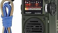 Raddy RF750 Portable Shortwave Radio AM/FM/SW/WB Receiver with NOAA Alerts - Pocket Retro Mini Radio Rechargeable, w/ 9.85 Ft Wire Antenna