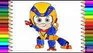 HOW TO DRAW VIR THE ROBOT BOY CARTOON STEP BY STEP FOR KIDS ! KIDS DRAWING BOOK