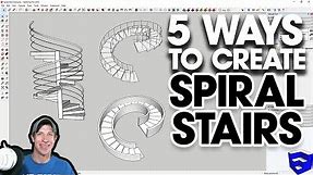5 Ways to Create SPIRAL STAIRS IN SKETCHUP