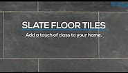 Grey and Black Slate Tile Floor