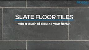 Grey and Black Slate Tile Floor