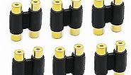 RCA Coupler, 6 Pack RCA Female to RCA Female Adapter Audio Video Cable Extension for Amplifier, Subwoofer