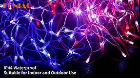 (New) FUNIAO American Flag Lights, 420 LED USA Flag Net Lights, Outdoor Waterproof Patriotic Lights Hanging Ornaments for Memorial Day, 4th of July, Flag Day
