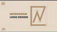 Monogram Logo | Letter N logo Design in Adobe Illustrator