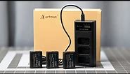 3rd party Sony NP-FW50 three battery kit by Artman Overview