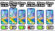 Test Batterie : iPhone 14 vs 14 Plus vs 14 Pro vs 14 Pro Max vs 13 Pro vs 13 !