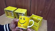 Unboxing and Review of 3 cute emoji coffee mug for gift