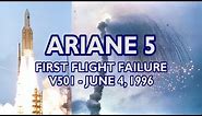 ARIANE 5 First Flight Failure - Flight 501, June 4, 1996, European Space Agency, Rocket Launch
