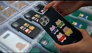 Process of making iPhone cases. The phone case factory in Korea