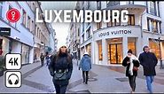 Luxembourg City 🇱🇺 Richest Country in the World, 4K 60fps Walking Tour at Snowy Day 2024 ❄️