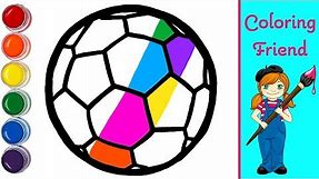 Glitter Soccer Ball Football Coloring Pages | Coloring Videos for Kids