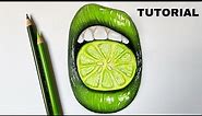 How To Draw Lime Lips | Color Pencil Tutorial