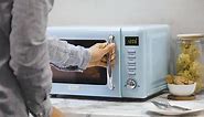 HADEN HERITAGE Countertop 700-Watt .7 cu. ft. Turquoise Vintage Retro Microwave with Settings and 9.5 in. Turntable 75031