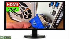 How to connect HDMI PC to a VGA Monitor using 1080P HDMI to VGA Converter