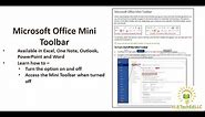 Microsoft Office Mini Toolbar