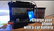 Charge your phone with a car battery (6V-24V) || Voltage regulator